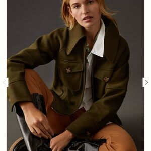 NWOT Avec Les Filles Double-Knit Shirt Jacket — Moss